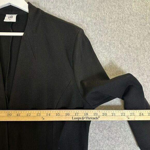 Cabi Womens Size 10 Button Front Blazer Patch Pockets Black Long Sleeves - Picture 3 of 7